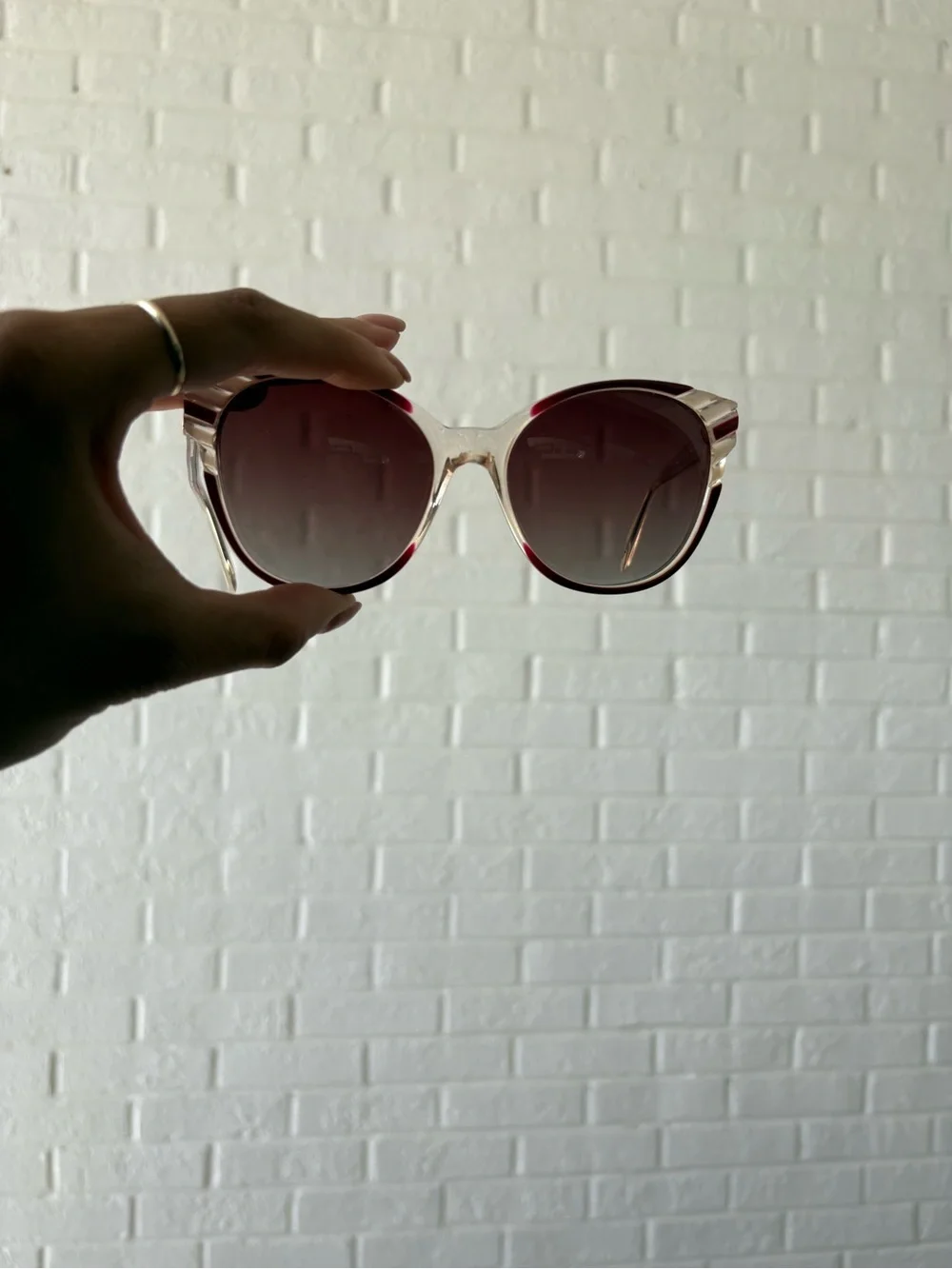 Emilio Pucci Oversized Gradient Lens Sunglasses - Clear Red Frame